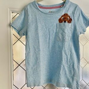 Mini Boden Light Blue Tee with Dog Pocket